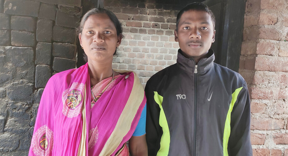 Upendra with his mother